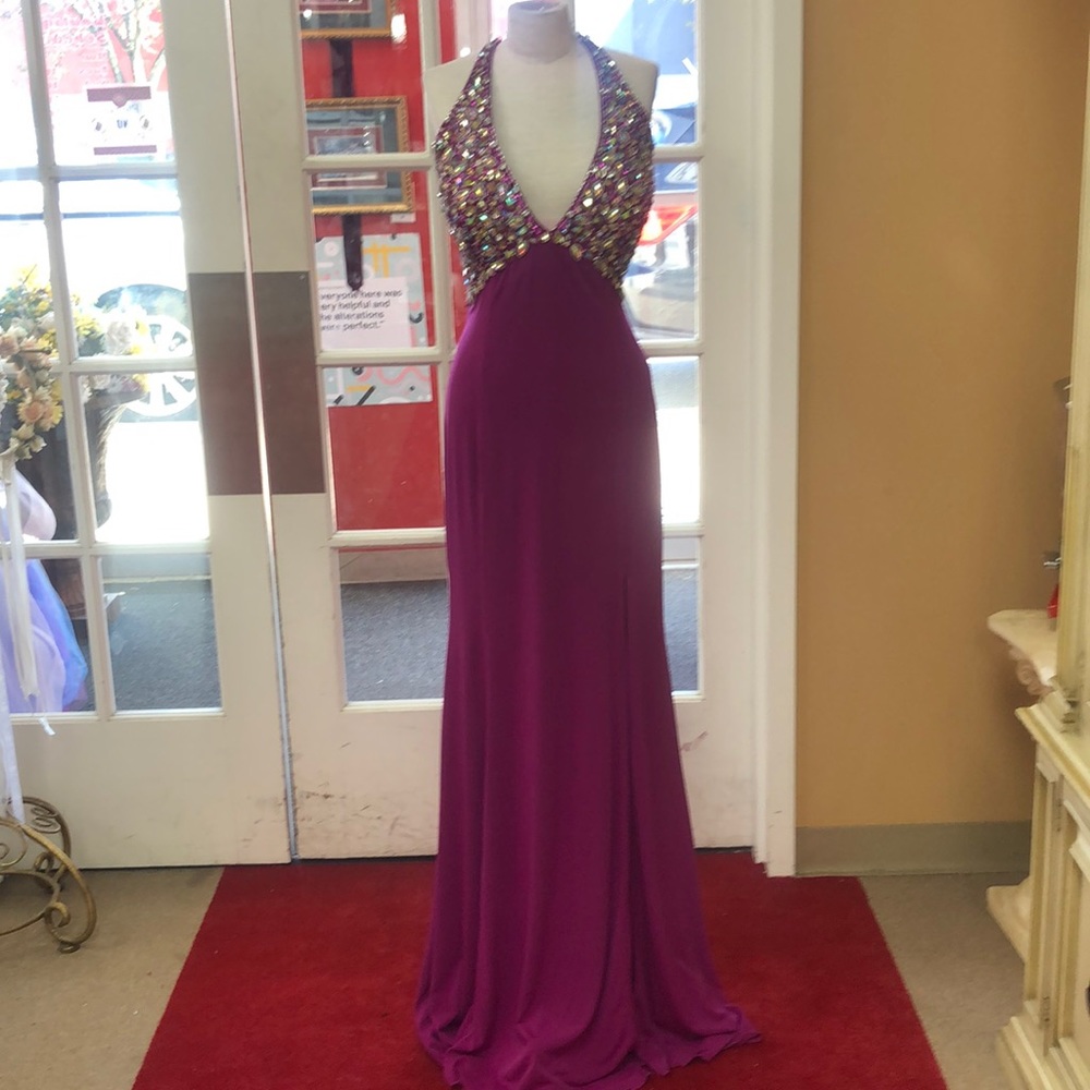 TONY BOWLS PURPLE JERSEY DRESS